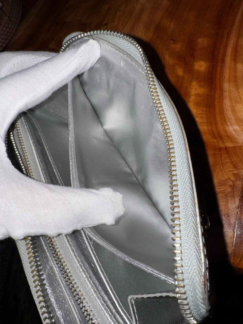 Louis Vuitton, authentic leather, Continental wallet, silver vantage - Picture 12 of 17